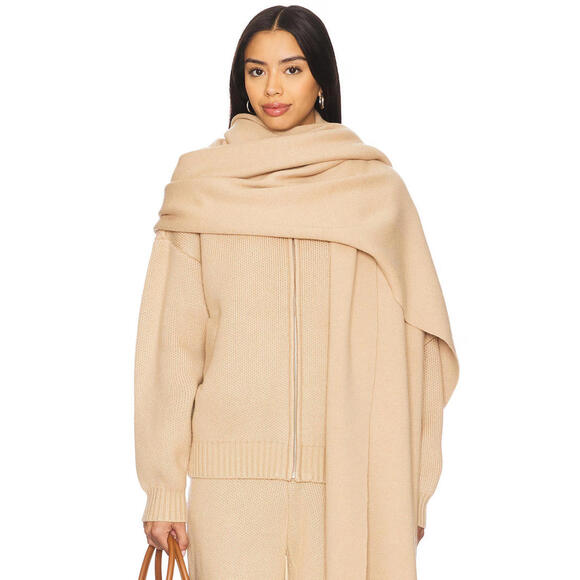 Ser.o.ya Avalon Jacket knit zip up matching scarf tan NWT size XXS  $498msrp - Picture 1 of 10